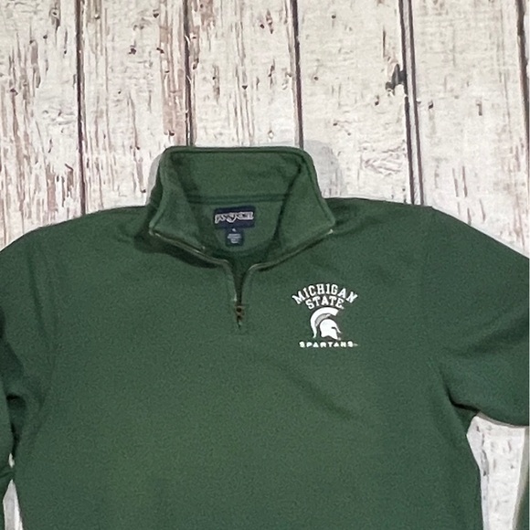 Michigan State University Spartans NCAA College Green Pullover Sweatshirt - Picture 2 of 5